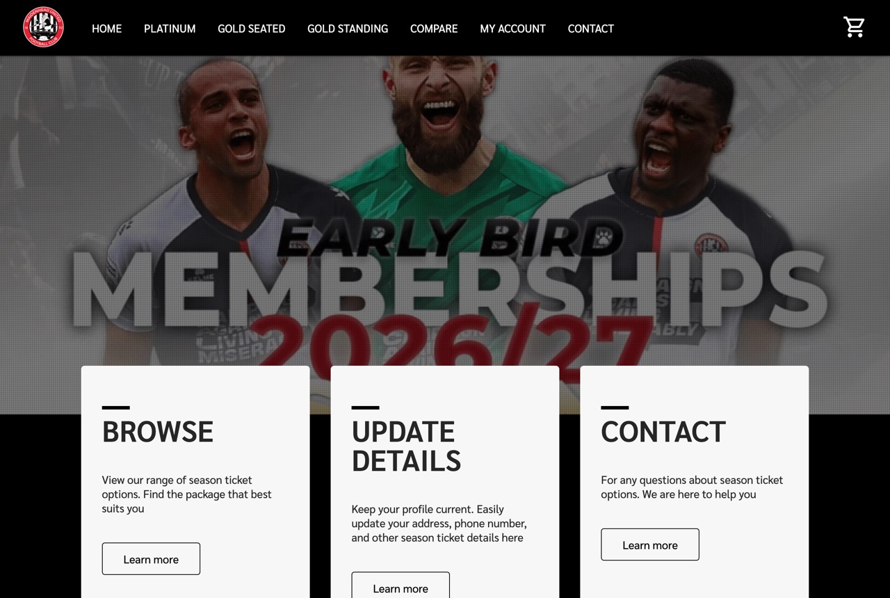A live INTIX club page for Maidenhead United FC